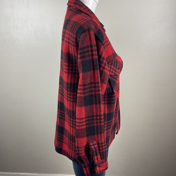Vintage CHIPPEWA SMALL BUFFALO PLAID HUNTING WOOL BUTTON FRONT WINTER SHIRT - Picture 9 of 10
